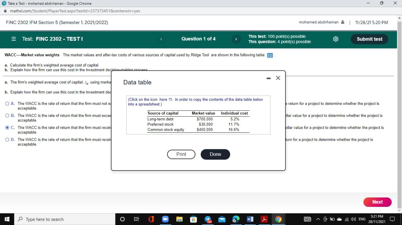 FINC 2302 IFM Section 5 (Semester 1, 2021/2022) mohamed abdirhaman & 11/28/21