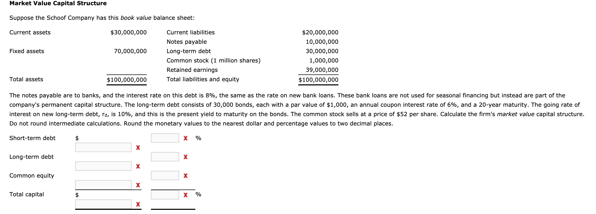  can you do it in excel sheet? Market Value Capital Structure