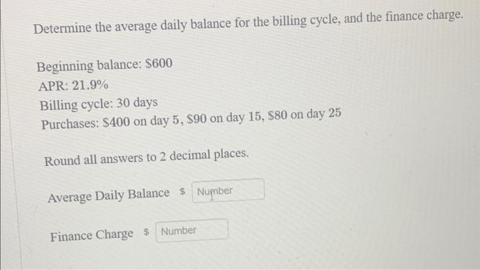 PLEASE ANSWER ASAP. I WILL RATE YOUR WORK Determine the average daily