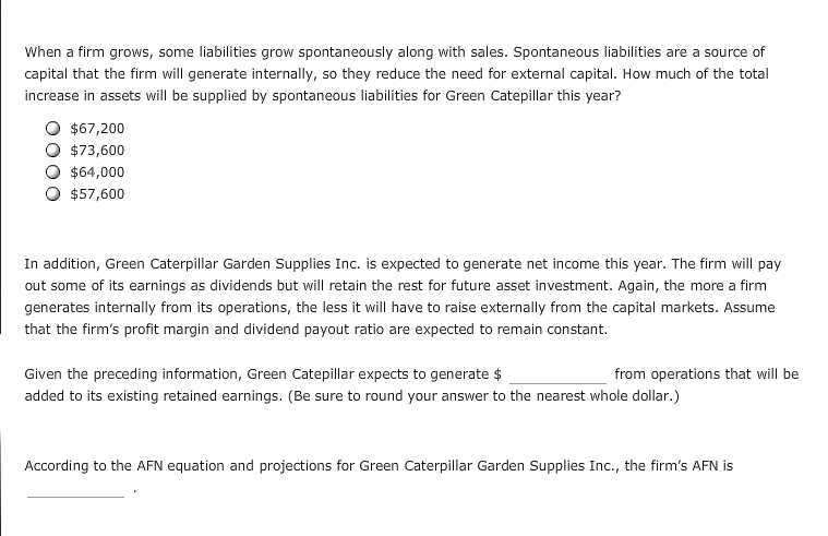Caterpillar Garden Supplies Inc. has the following end-of-year balance sheet: Assets Current