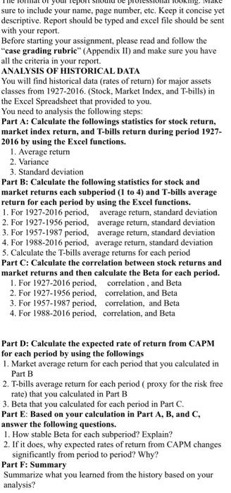  sure to include your name, page number, etc. Keep it concise