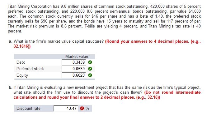 Only #B please. It is Discount rate. not cash flow Titan