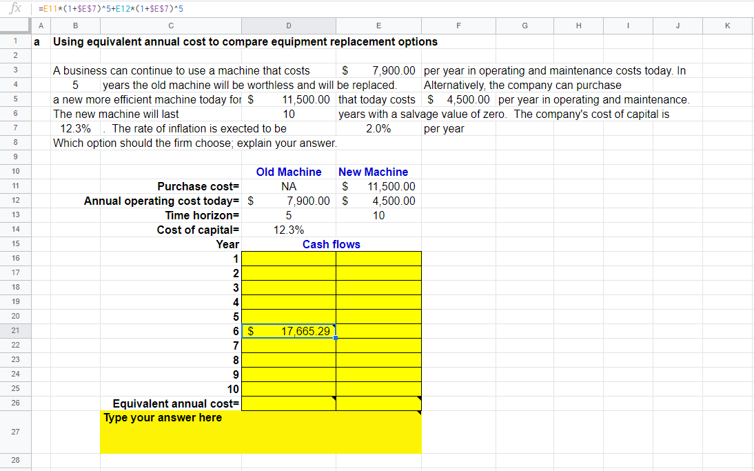 Use formulas to complete the problem and show the used formulas;