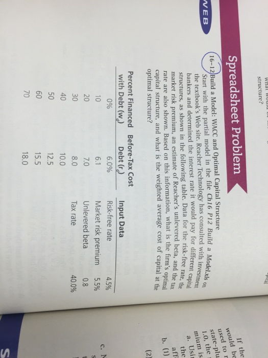  Start with the partial model in the file Ch16 P12 Build