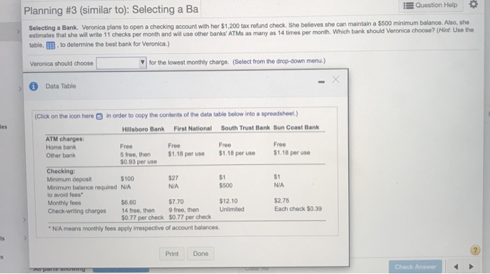  Planning #3 (similar to): Selecting a Ba Question Help Selecting a