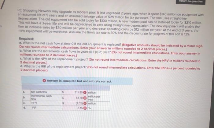  Return to question PC Shopping Network may upgrade its modem pool