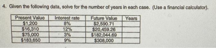  how wpuld i do this on excel? 4. Given the following