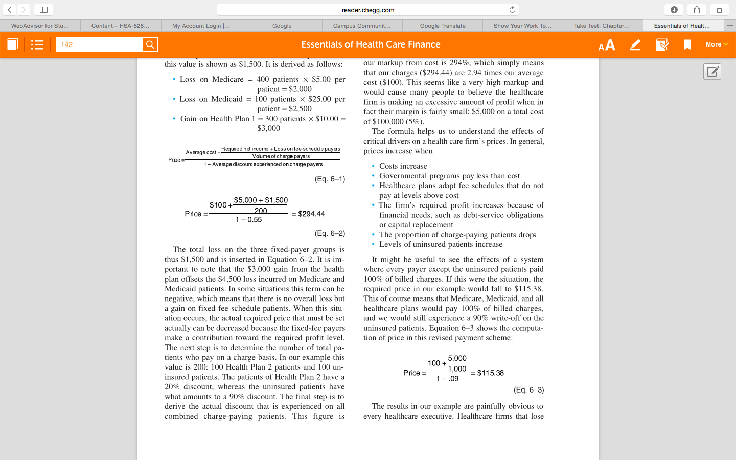 the four requirements for pricing just listed. We use the data in