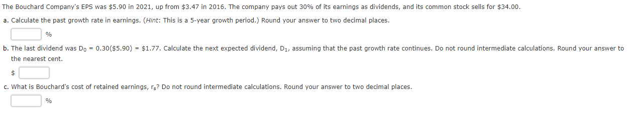  The Bouchard Company's EPS was $5.90 in 2021, up from $3.47