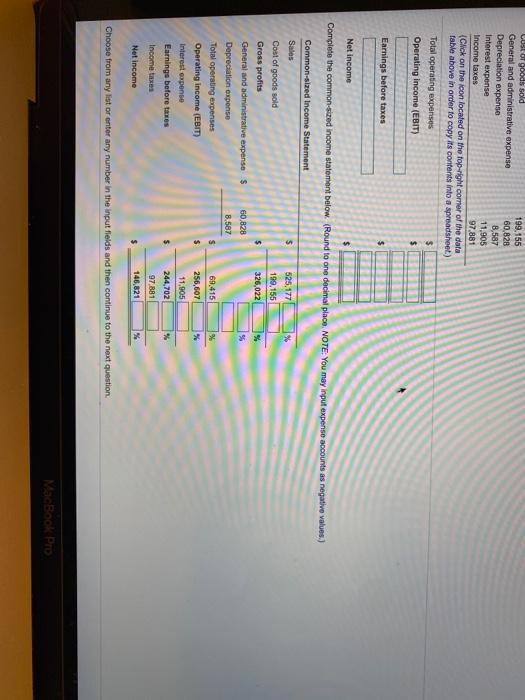 income statement from the following information Sales $825, 177 Cost of goods