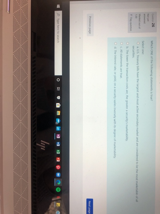 25 Not yet answered Marked out of 1.00 Select one: O a.