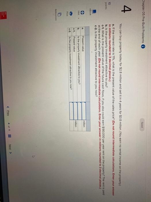  Chapter 05 Pre-Built Problems Saved 4 10 points You can buy