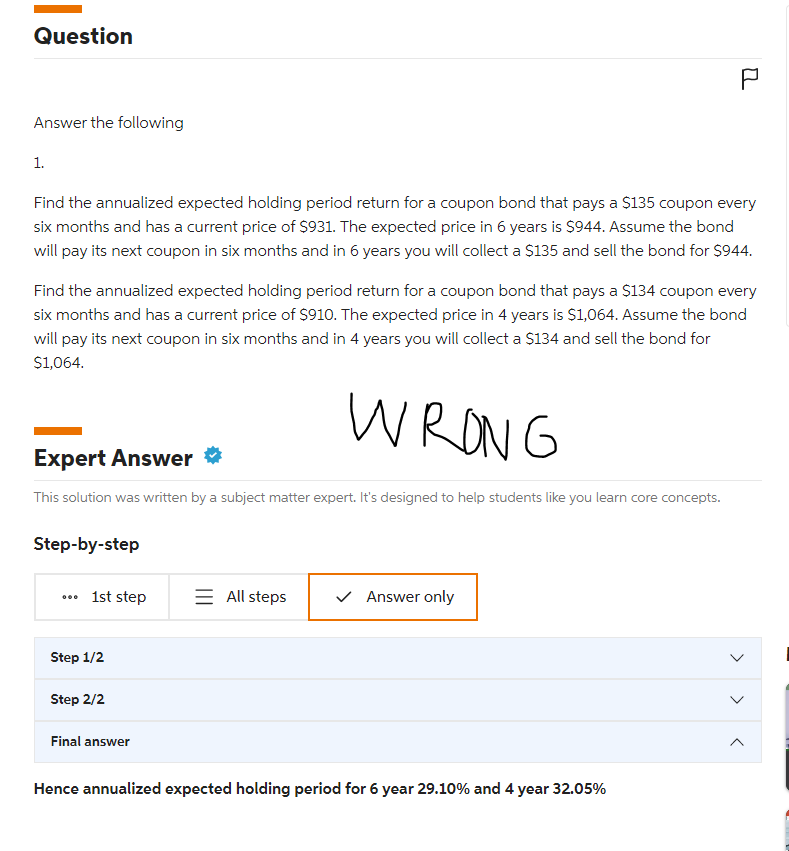 ASKING THIS QUESTION AGAIN PREVIOUS RESPONSES WERE BOTH WRONG AND SO WAS