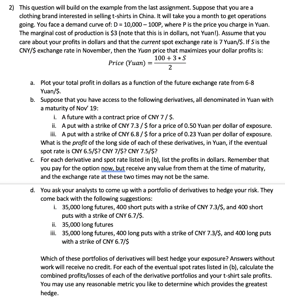 2) This question will build on the example from the last