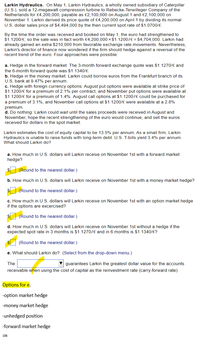 SHOW WORK FOR ALL HIGHLIGHTED, AND ROUND ALL VALUES TO 5 DECIMALS