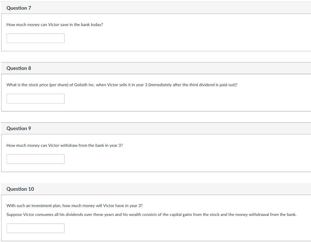 following information, guiding you through a wealth management problem. The Goliath Inc.