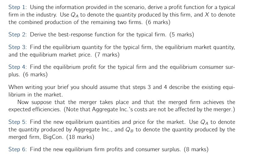 Step 1: Using the information provided in the scenario. derive a