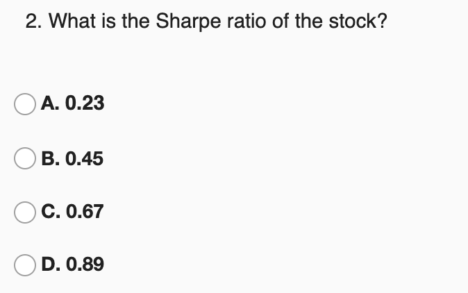 simplicity the risk free rate is rf=0. This problem involves calculations of