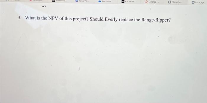 1. If the new flange-flipper is purchased, what is the amount of