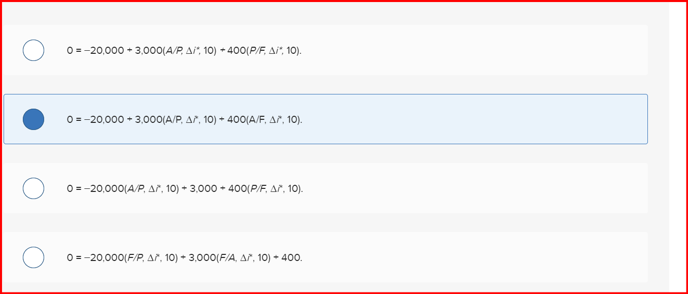 equation that can be used to correctly solve for the incremental rate