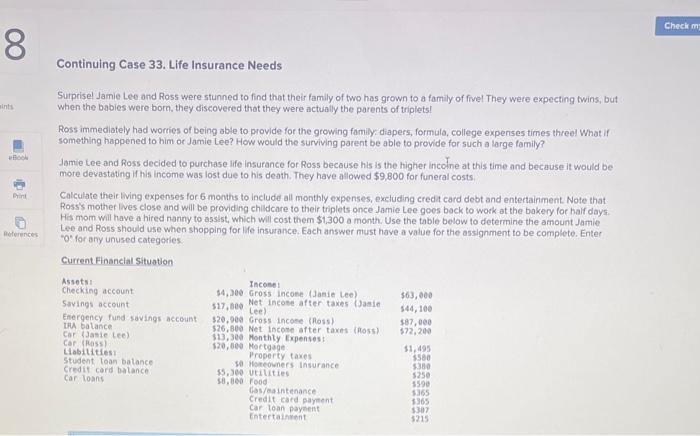 Continuing Case 33. Life Insurance Needs Surprisel Jamie Lee and Ross