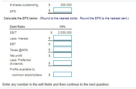 total assets of $10,600.000. EBIT of $2,000,000, and preferred dividends of S204,000