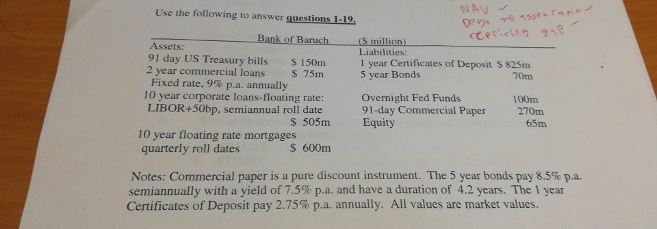  please answer question 19 and show all work and formulas used.