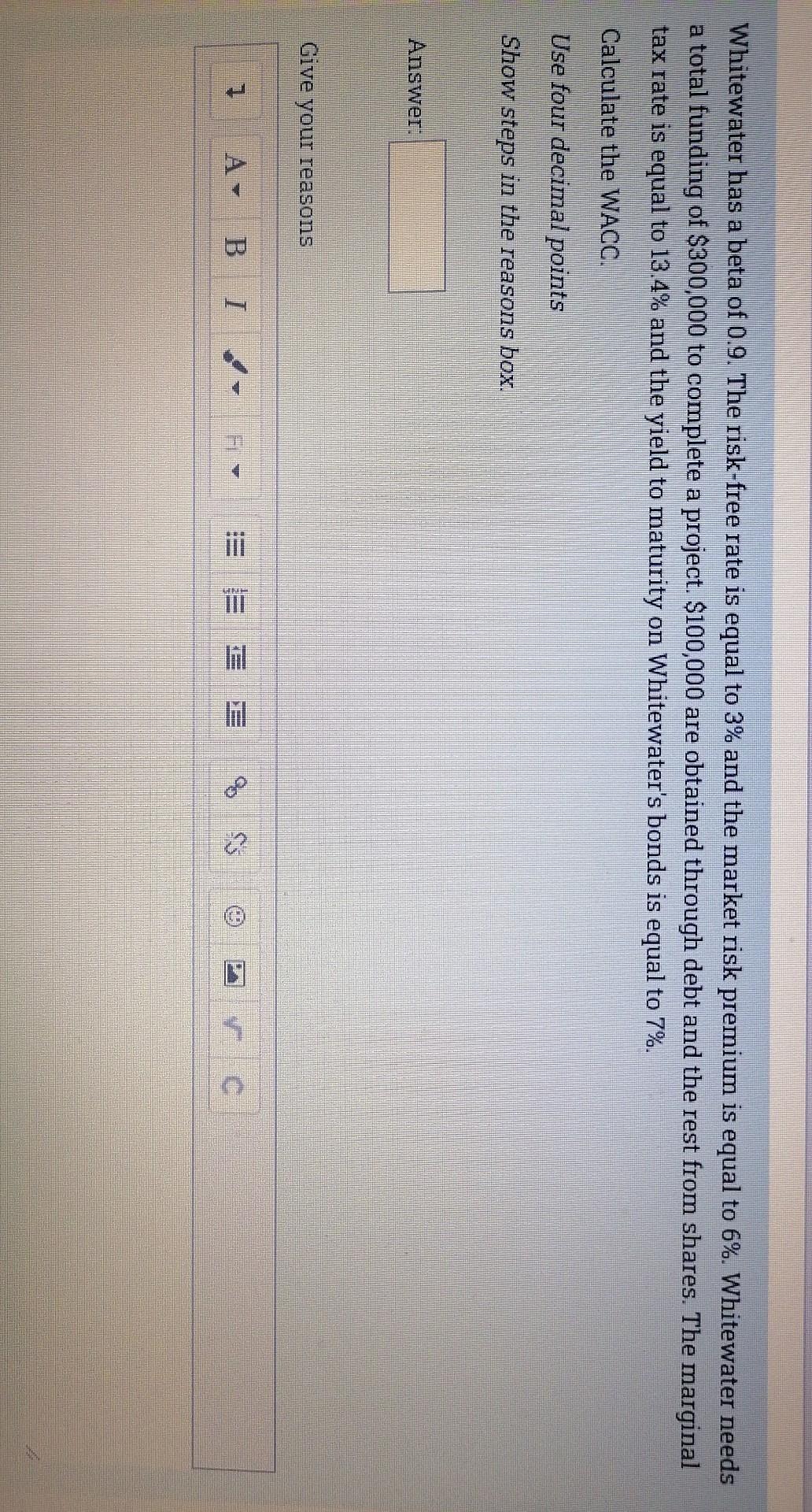  Question 3 with a full steps please Whitewater has a beta