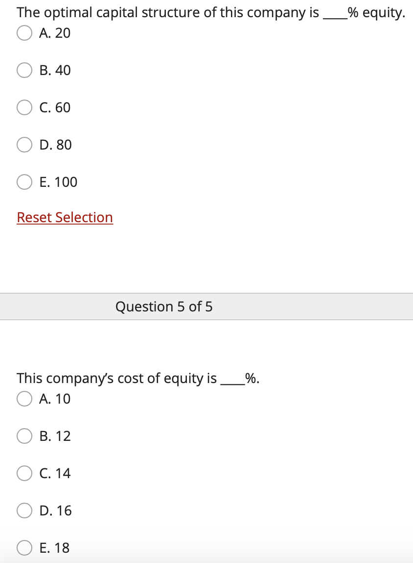 optimal capital structure WACC 20% 19% 18% 17% 16% 15% 14% 13%