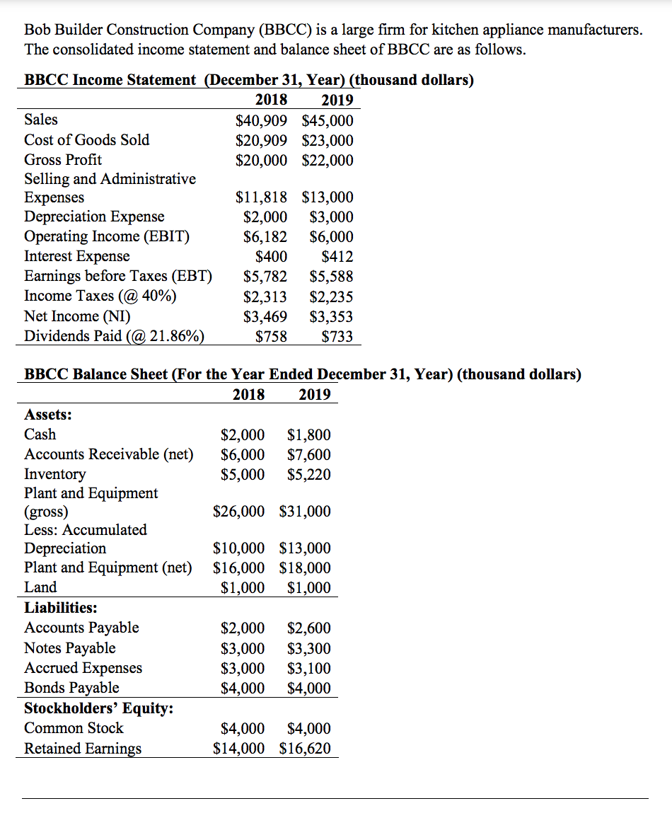 Can you show question one in excel with formulas as well. Bob
