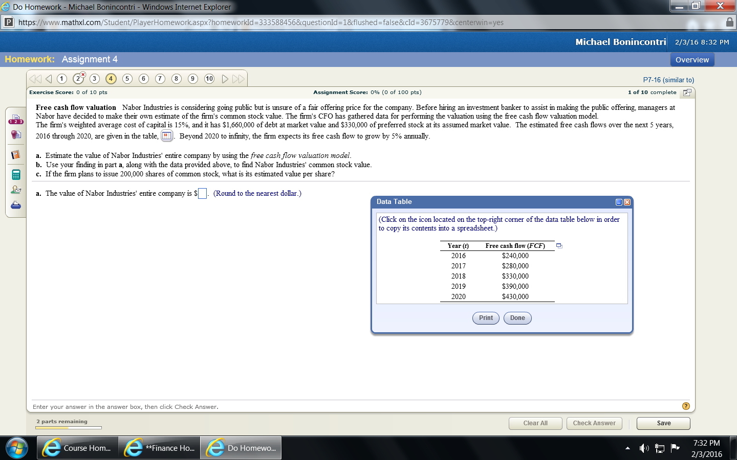 **Finance homework question. Cannot copy so screen shot pasted below. Data sheet