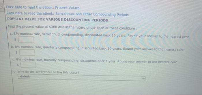  Click here to read the eBook: Present Values Click here to