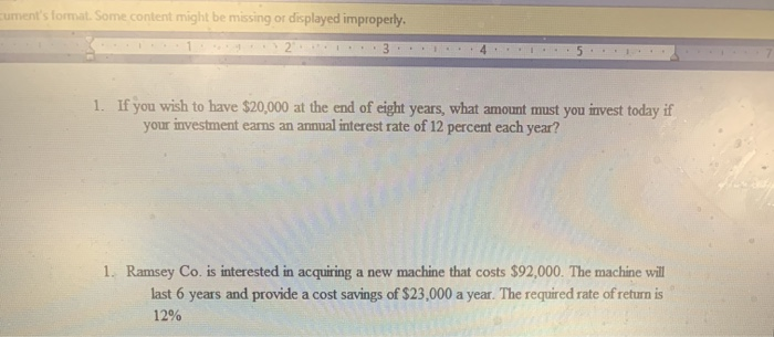  cument's format. Some content might be missing or displayed improperly. 1