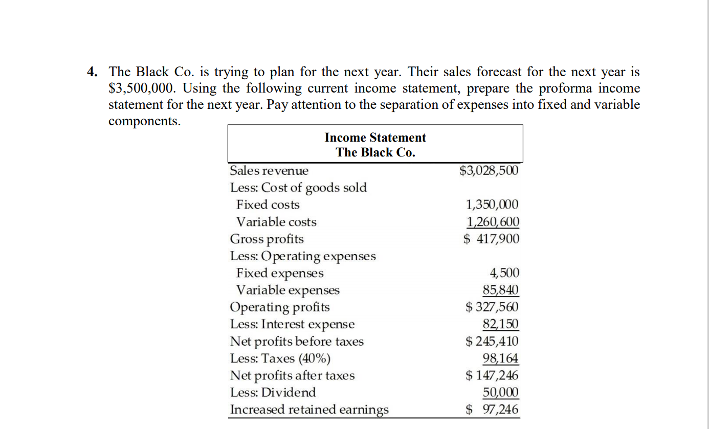 Please do it on paper, not on excel. Thank you! 4. The