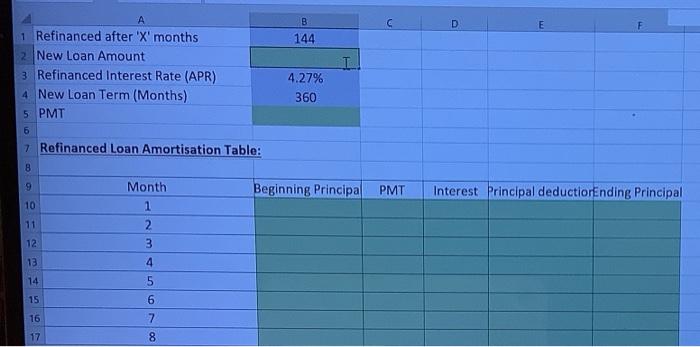 2. ive given all information needed 1. origonal loan amortisation tableloan amount