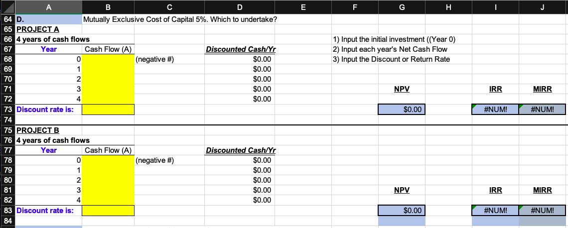 of dollars): a. What is the regular payback period for each of