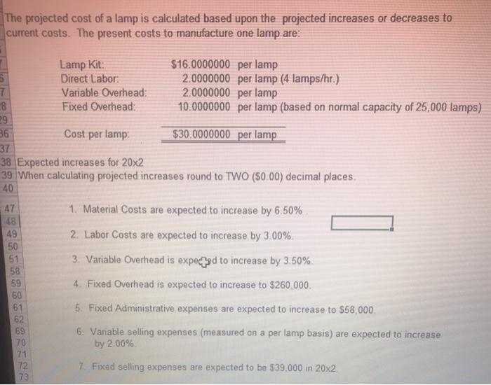 part of a lamp, therefore to find the number of units you