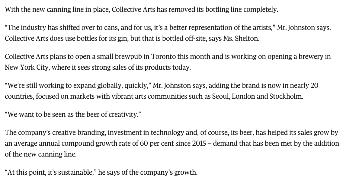 the school's brewmaster program. The line typically sanitizes the cans, dries them,