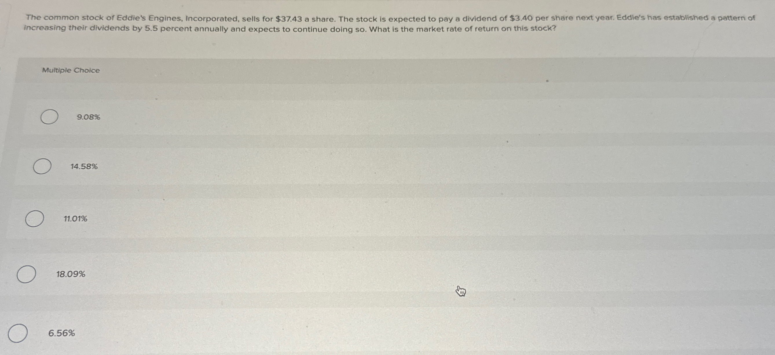  increasing their dividends by 5.5 percent annually and expects to continue