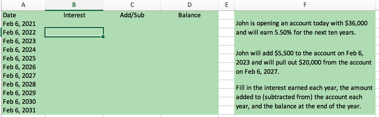 Please try to solve this via excel if possible with each