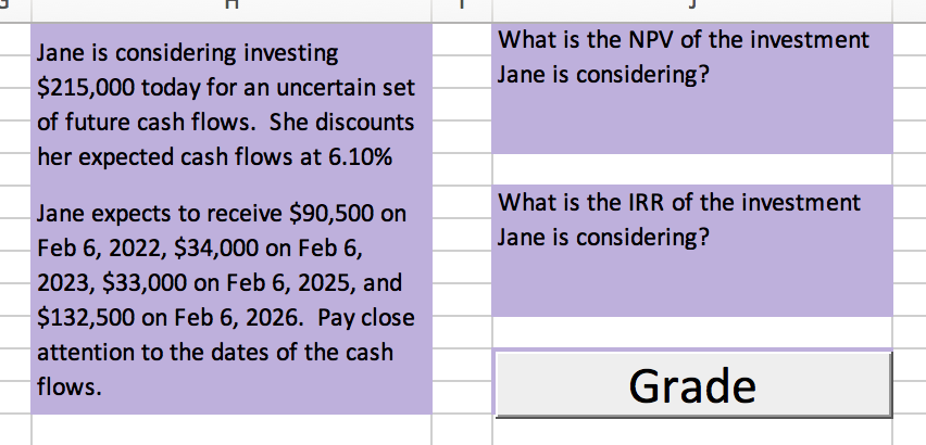 excel function used listed if needed. thank you. A B D E