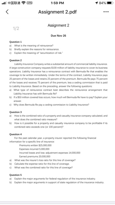  11 + VPN 1 84% 1:59 PM Assignment 2.pdf Assignment 2