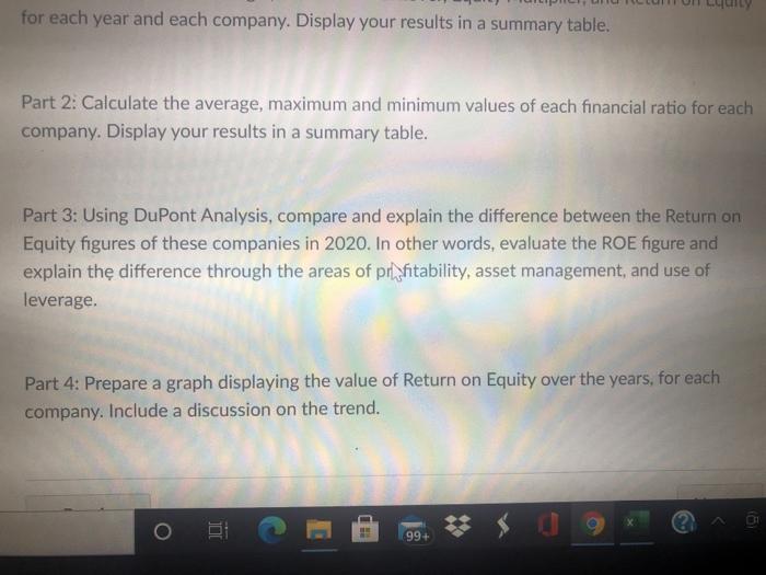 and Income Statement of Walmart, Inc. and Target, Corp., for 2010-2020. Part
