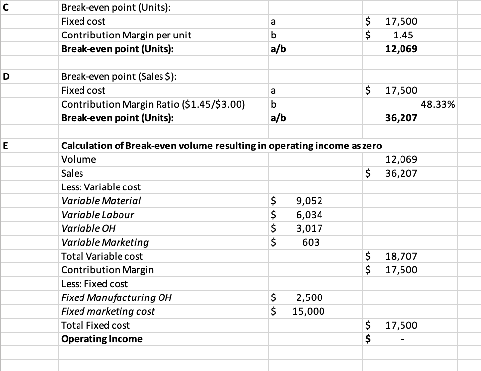 a one-month period. Calculations and backup should be completed and submitted in