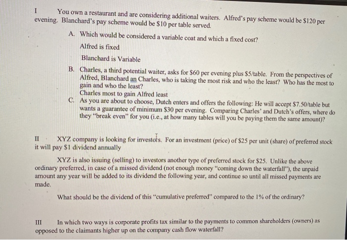  i need help with C on #1 and help with questions