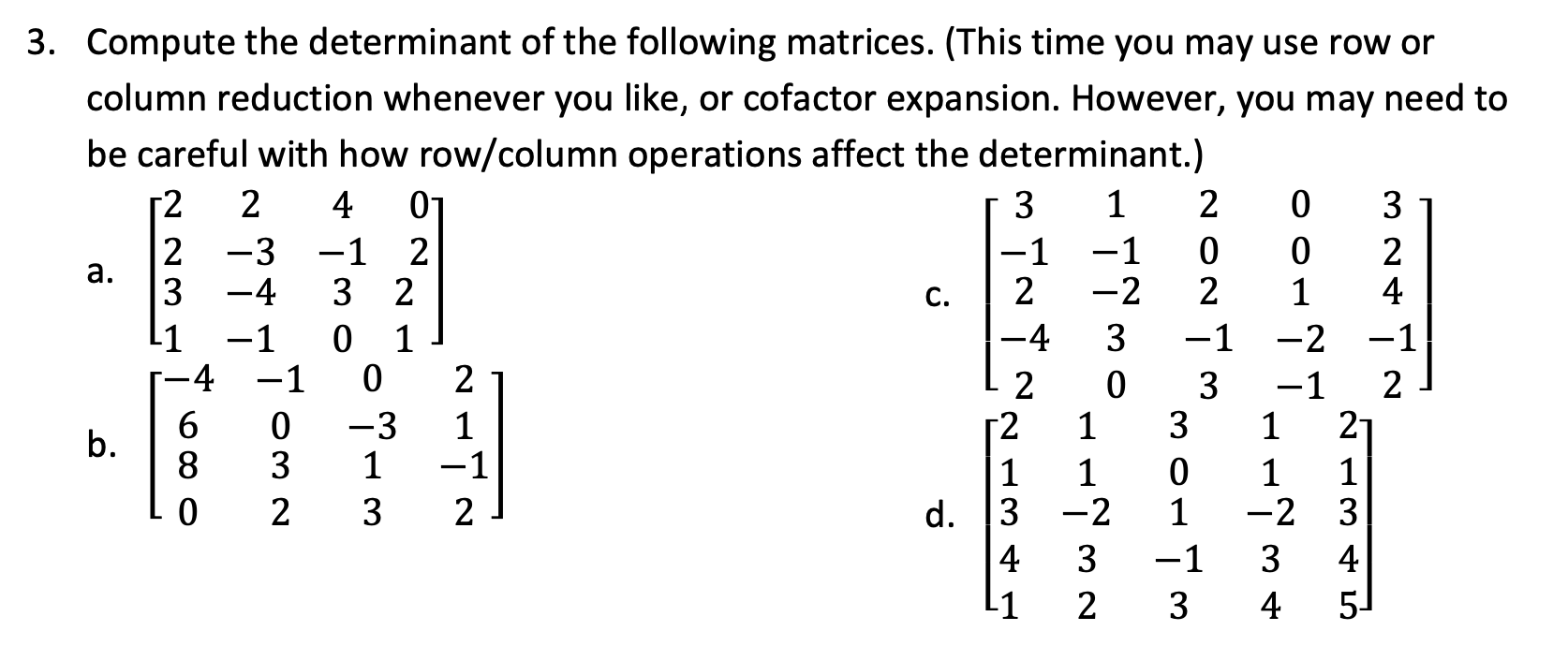 Linear Algebra Question - Please answer all questions and please show all