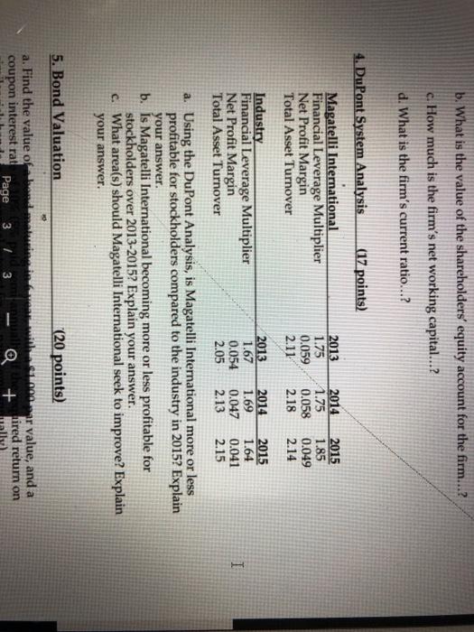 please i need help with question 4 using excel and the formulas