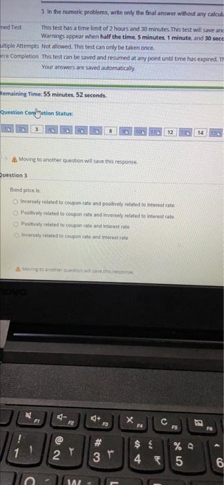  3 In the numeric problems, write only the final answer without