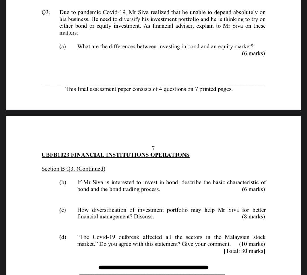 URGENT HELP TO SOLVE QUESTION B AND D Q3. Due to