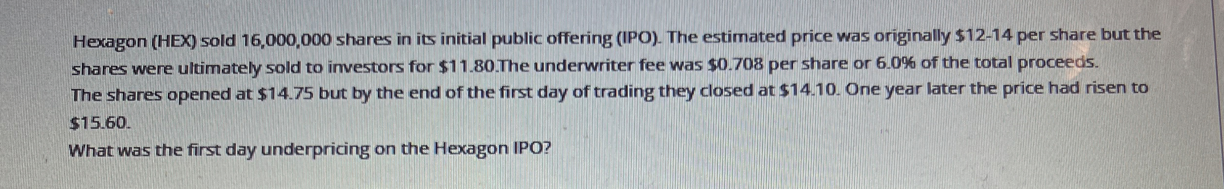 Hexagon (HEX) sold 16,000,000 shares in its initial public offering (IPO).